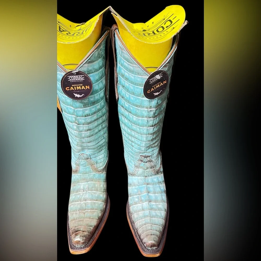 Corral Full Caiman Jade Boot - Picture 3 of 9